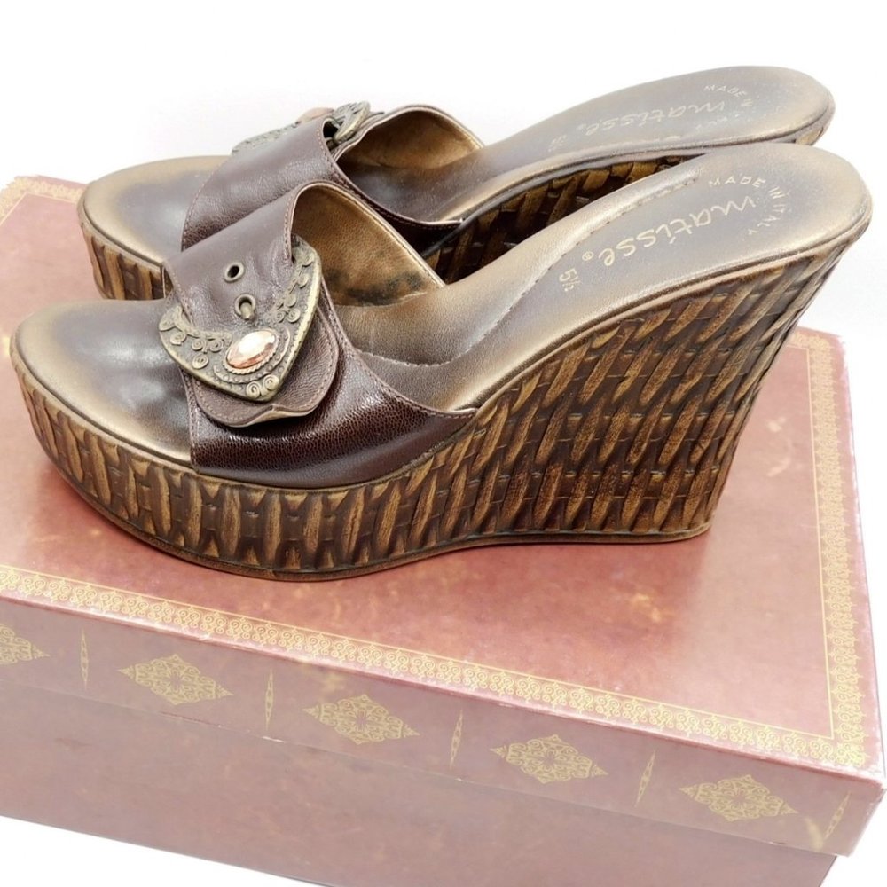 Matisse Chocolate Buckle Wedge